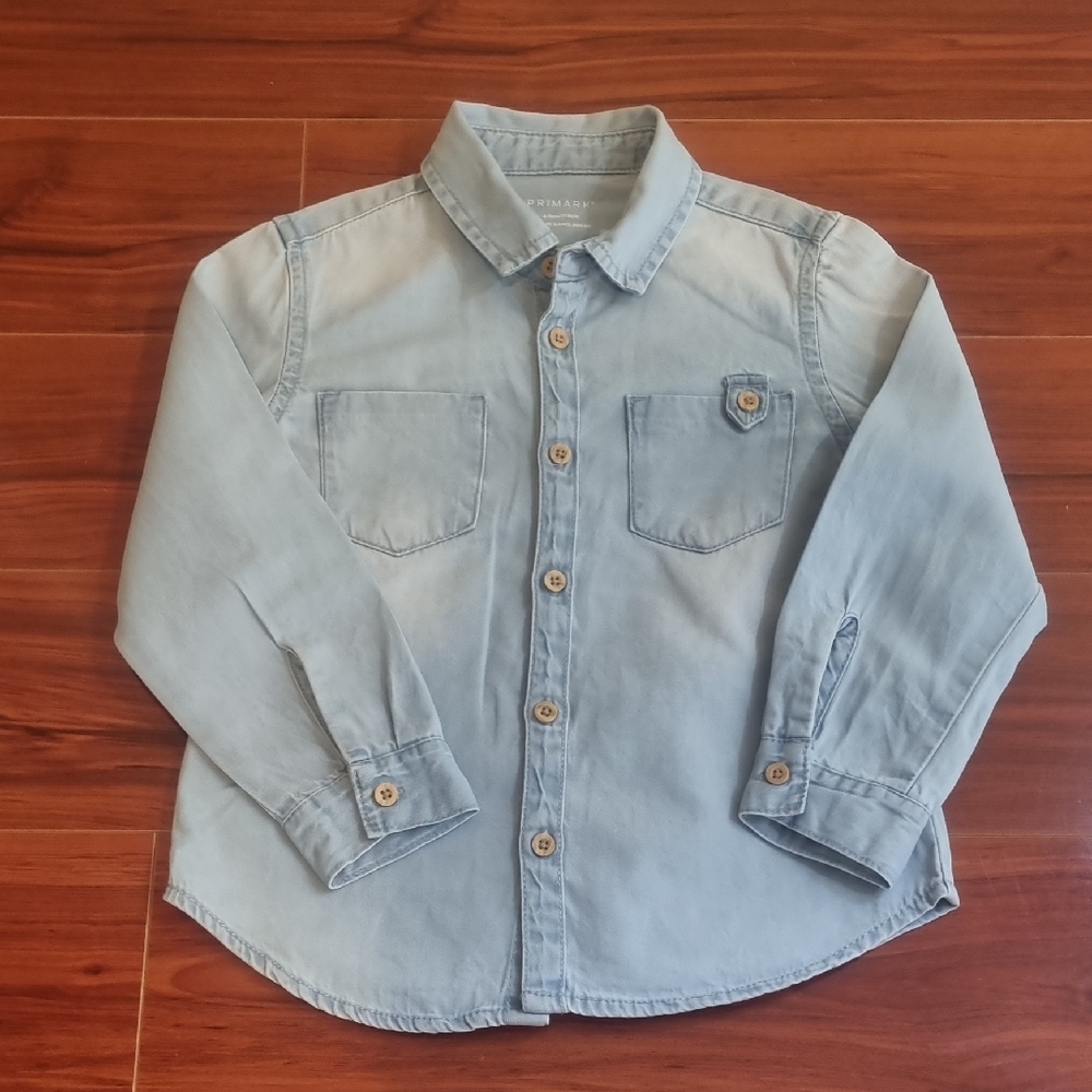 Primark Long Sleeve Button Down Chambray Size 4-5 Years